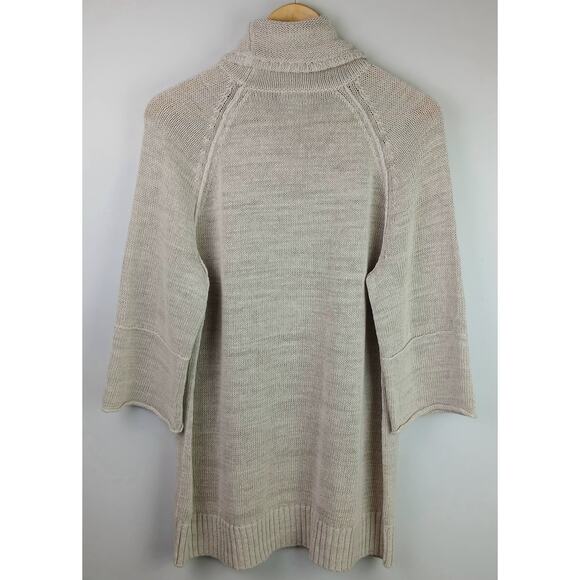 Garnet Hill SZ L Linen Cotton Blend Comfy Cowl Neck Pullover Tunic Length - Picture 5 of 6